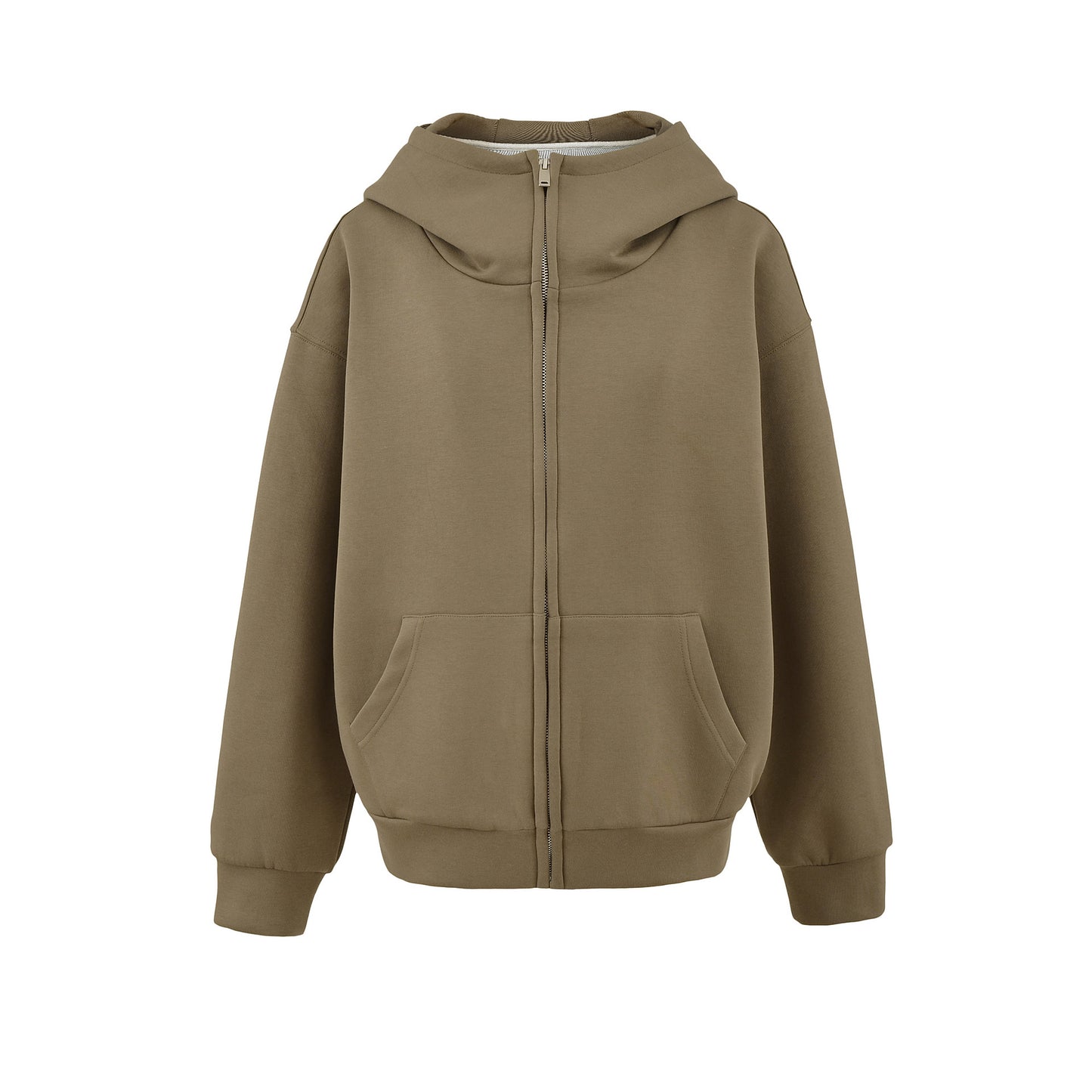 Long sleeved zipper women's warm hooded lazy hoodie cardigan